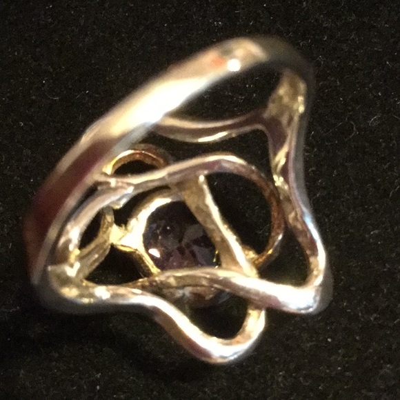 Fabulous Artistic Genuine Amethyst Ring - Picture 4 of 8